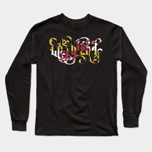 Maryland Script Flag Long Sleeve T-Shirt